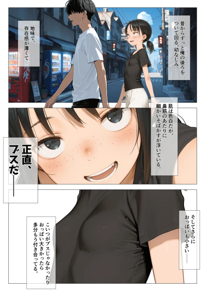 ちいぶす-おっぱい小さくてブスだけどいつでもヤレる幼馴染-電子書籍特装版 モザイク版【エロ漫画】 サンプル画像